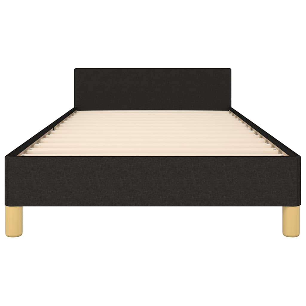 sengeramme med sengegavl 80x200 cm stof sort
