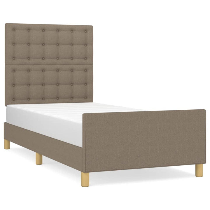 sengeramme med sengegavl 80x200 cm stof gråbrun