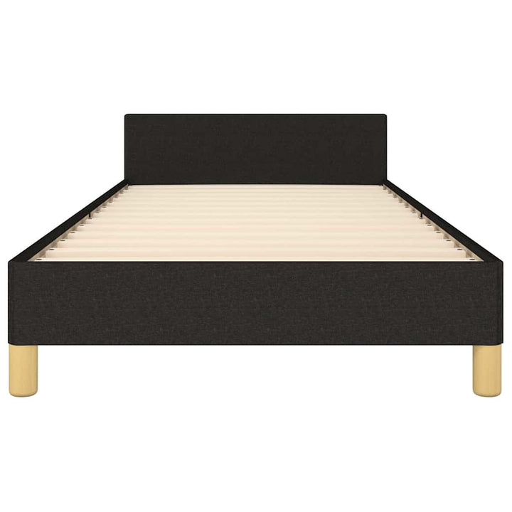 sengeramme med sengegavl 90x190 cm stof sort