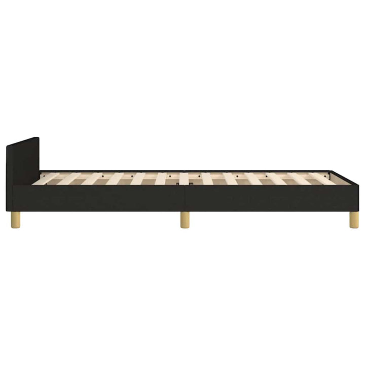 sengeramme med sengegavl 90x190 cm stof sort
