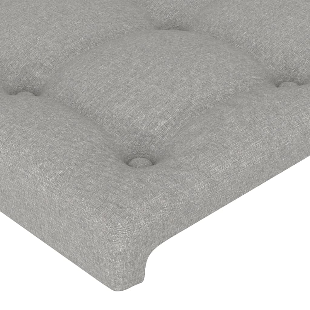 sengeramme med sengegavl 90x200 cm stof lysegrå