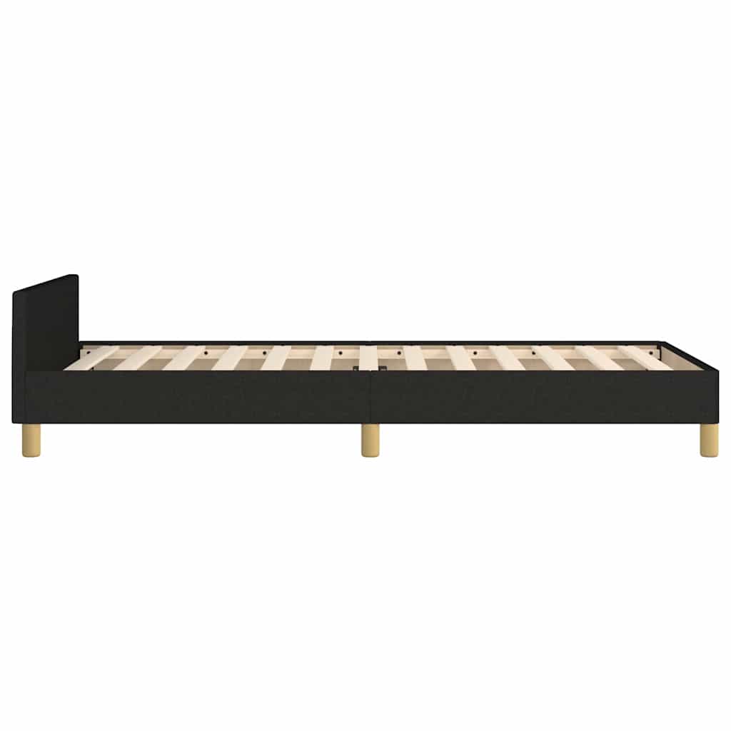 sengeramme med sengegavl 90x200 cm stof sort