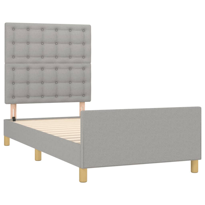 Sengeramme uden madras Lysegrå 100x200 cm Stof