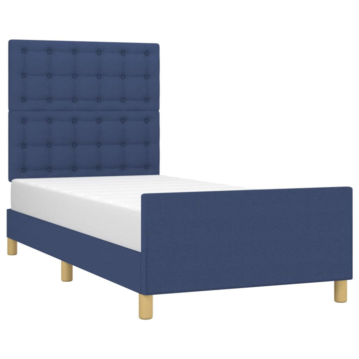 sengeramme uden madras 100x200 cm stof blå