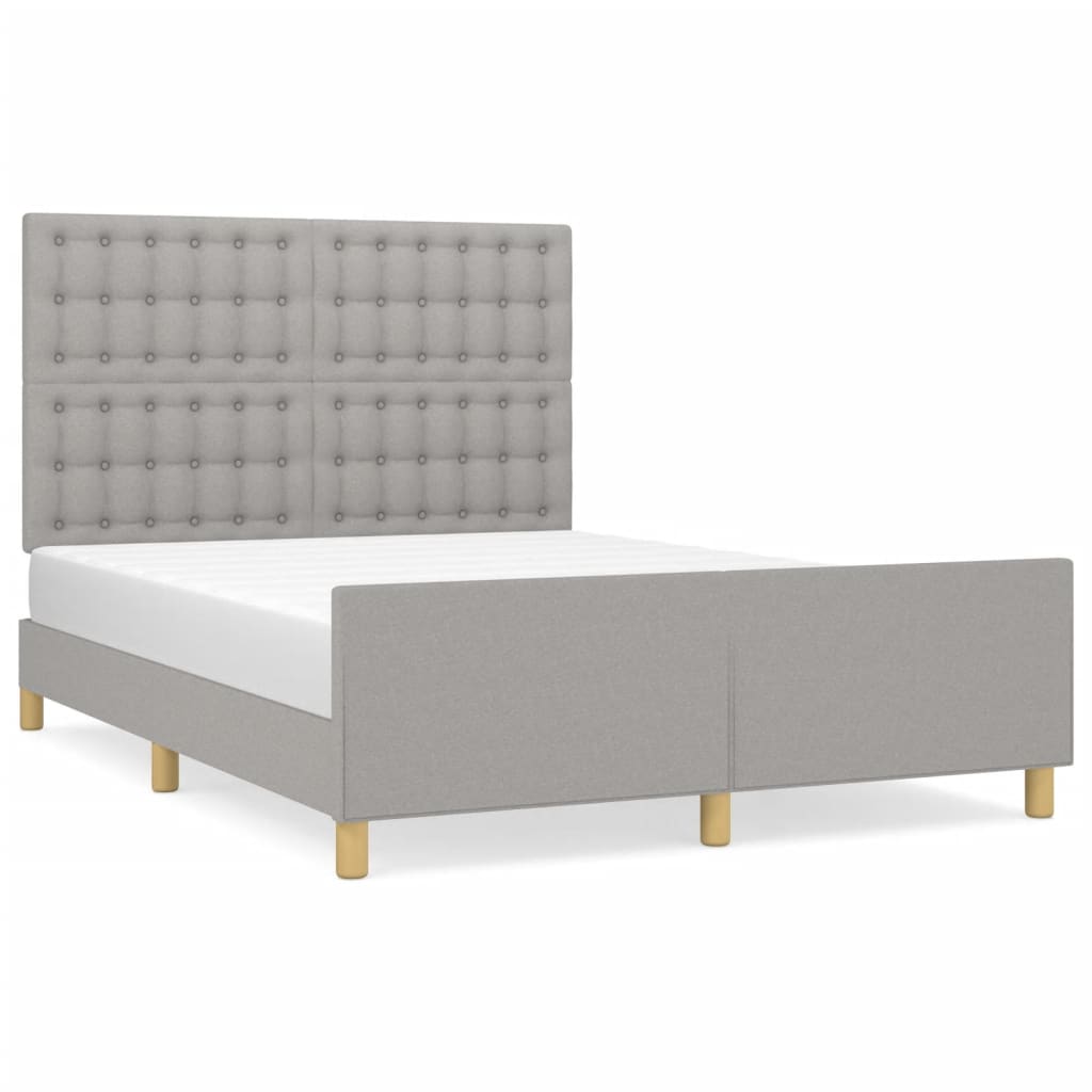 sengeramme uden madras 140x190 cm stof lysegrå