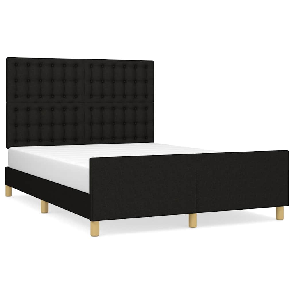 sengeramme uden madras 140x190 cm stof sort