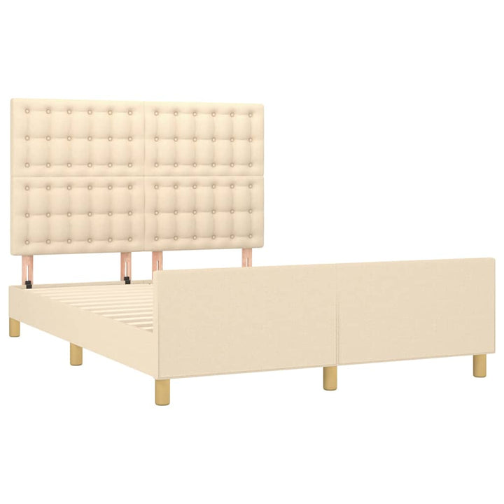 sengeramme uden madras 140x190 cm stof cremefarvet