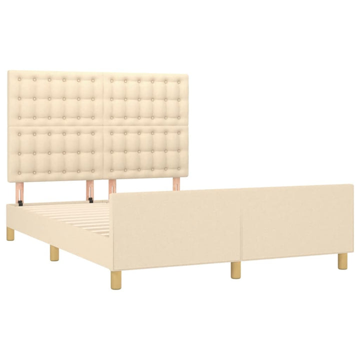 sengeramme uden madras 140x190 cm stof cremefarvet