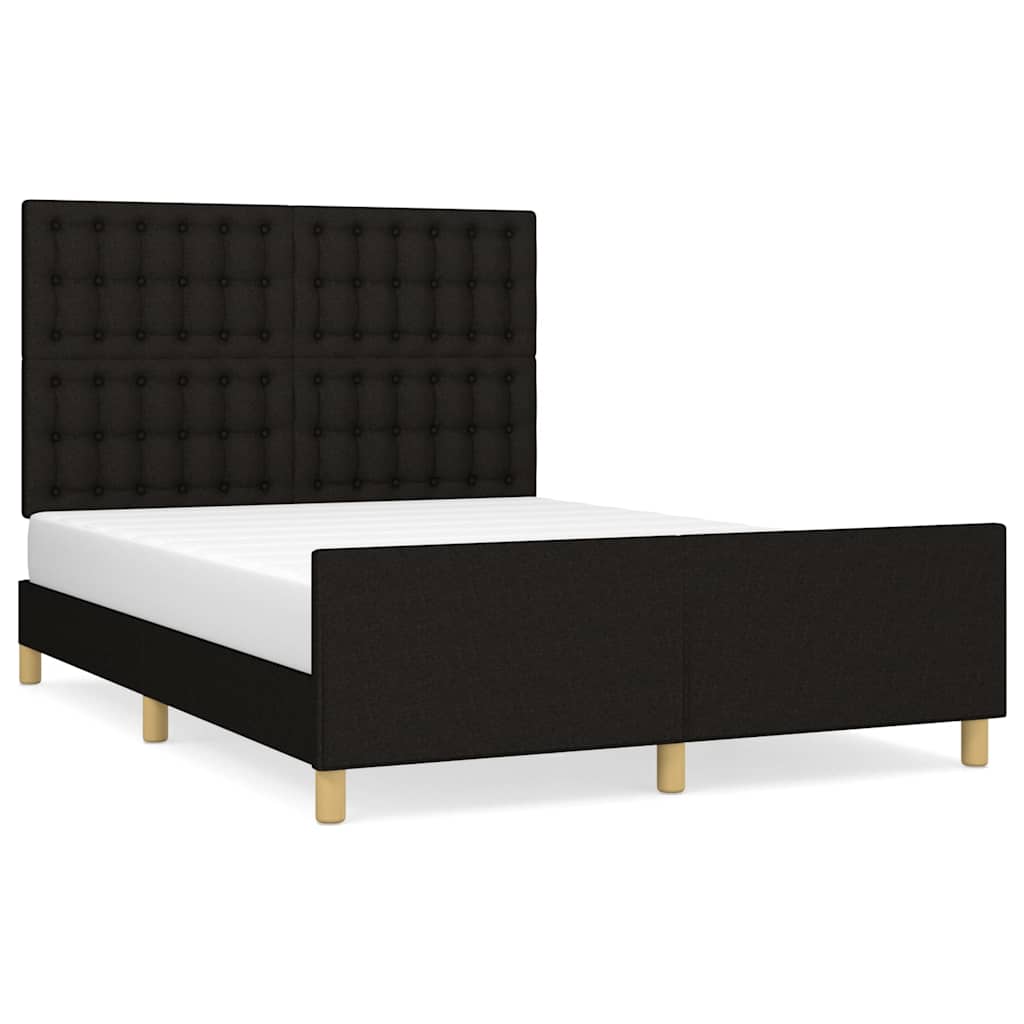 sengeramme uden madras 140x200 cm stof sort