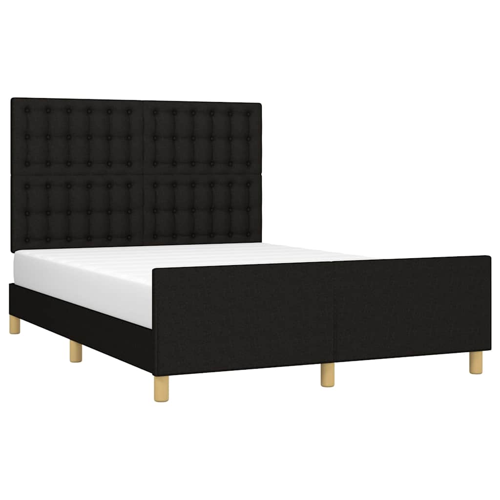 sengeramme uden madras 140x200 cm stof sort