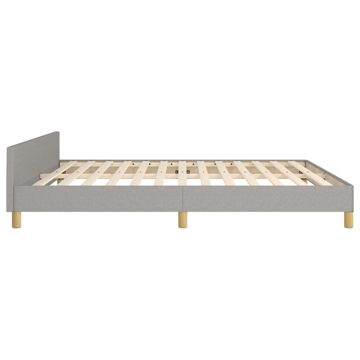 sengeramme med sengegavl 180x200 cm stof lysegrå
