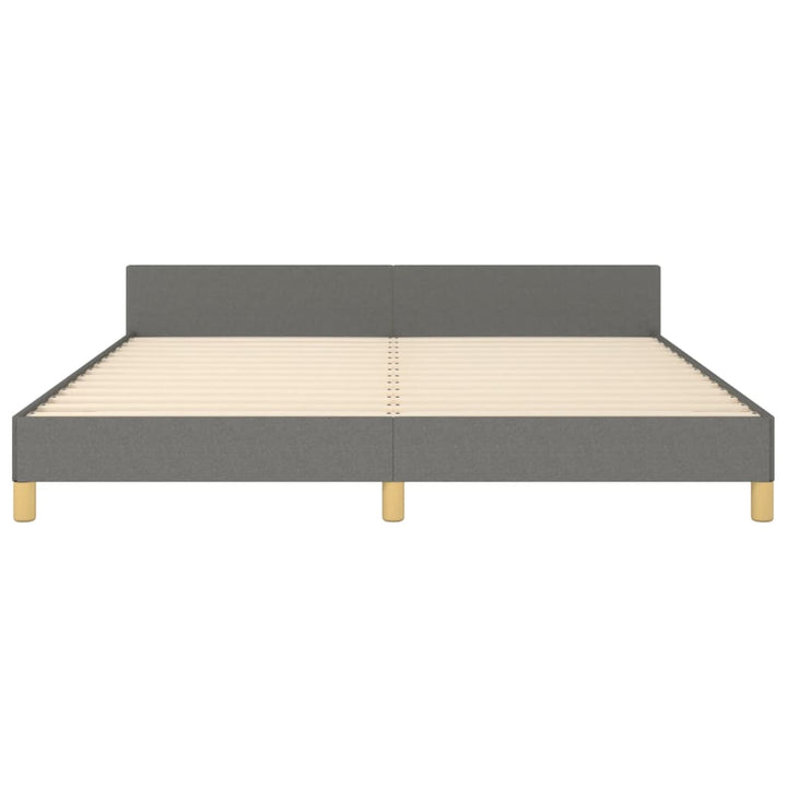 sengeramme med sengegavl 180x200 cm stof mørkegrå