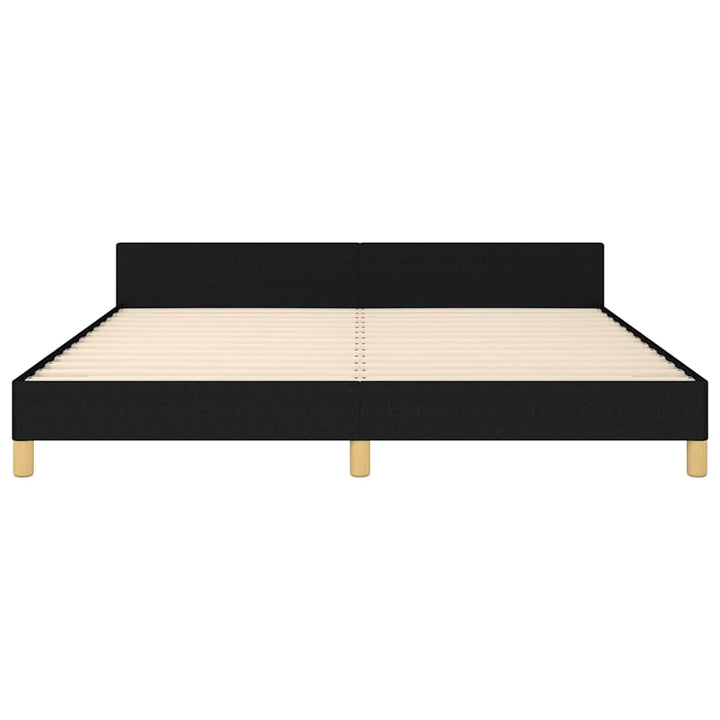 sengeramme med sengegavl 180x200 cm stof sort