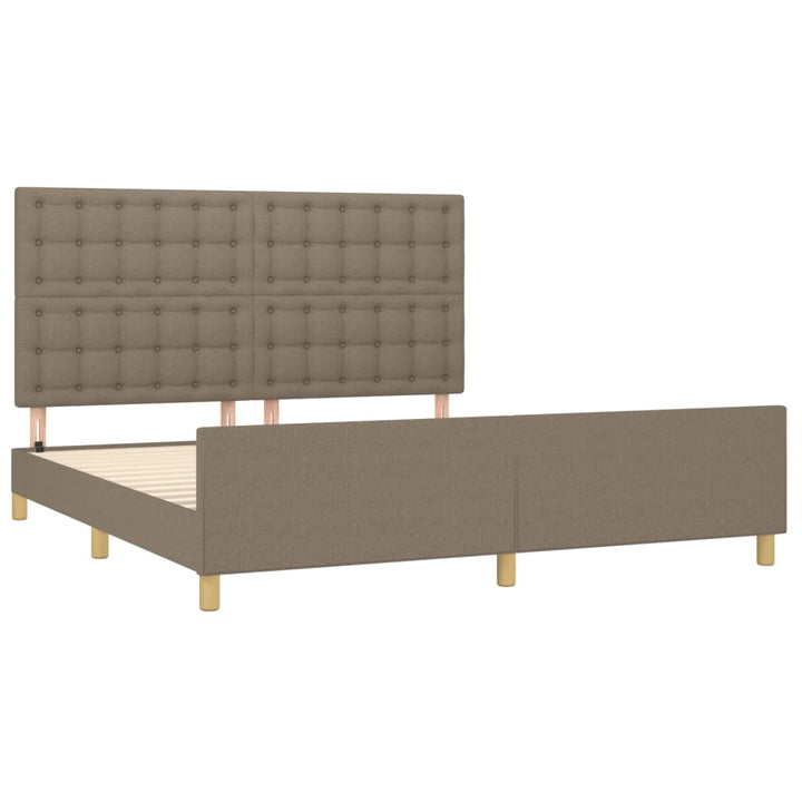 sengeramme med sengegavl 180x200 cm stof gråbrun