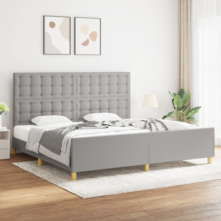 sengeramme uden madras 200x200 cm stof lysegrå