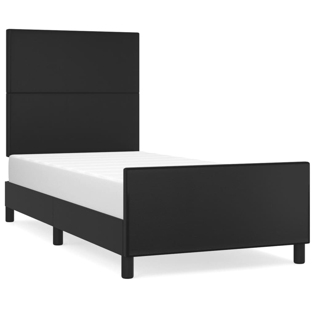 sengeramme med sengegavl 80x200 cm kunstlæder sort