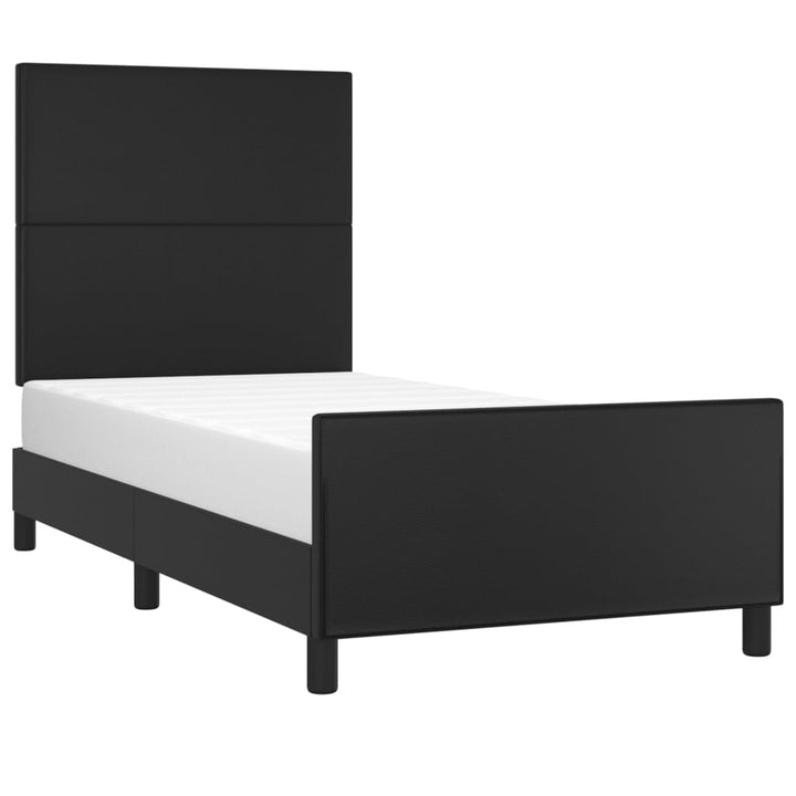 sengeramme med sengegavl 80x200 cm kunstlæder sort