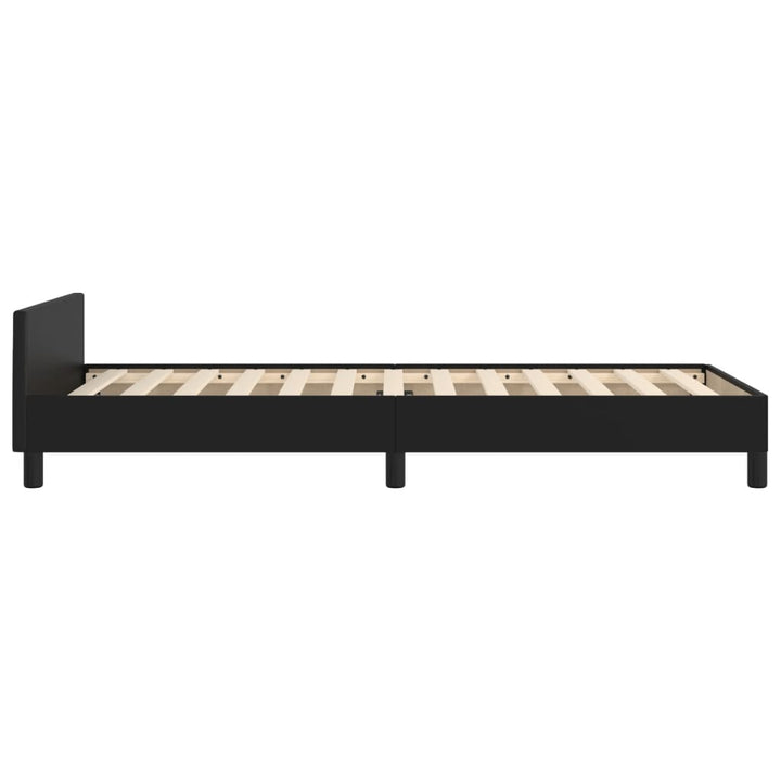 sengeramme med sengegavl 80x200 cm kunstlæder sort
