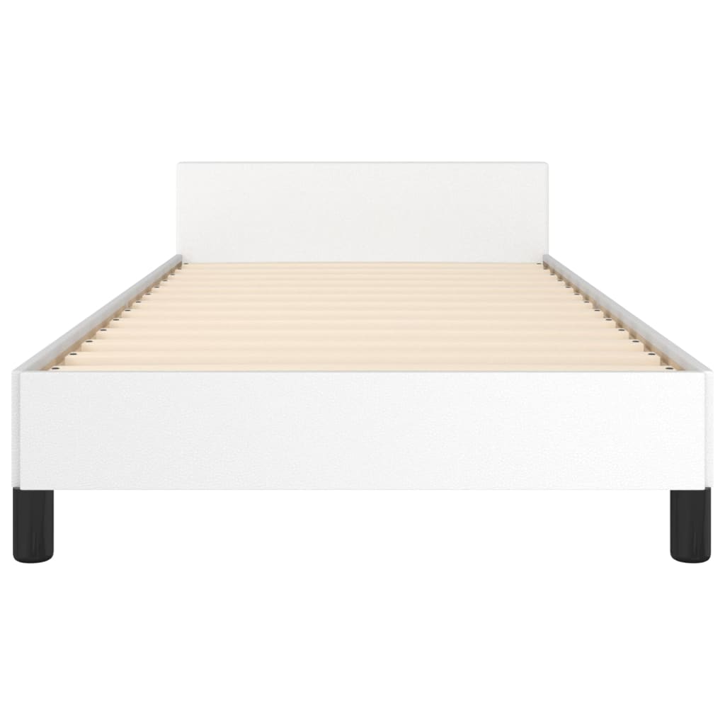 sengeramme med sengegavl 80x200 cm kunstlæder hvid