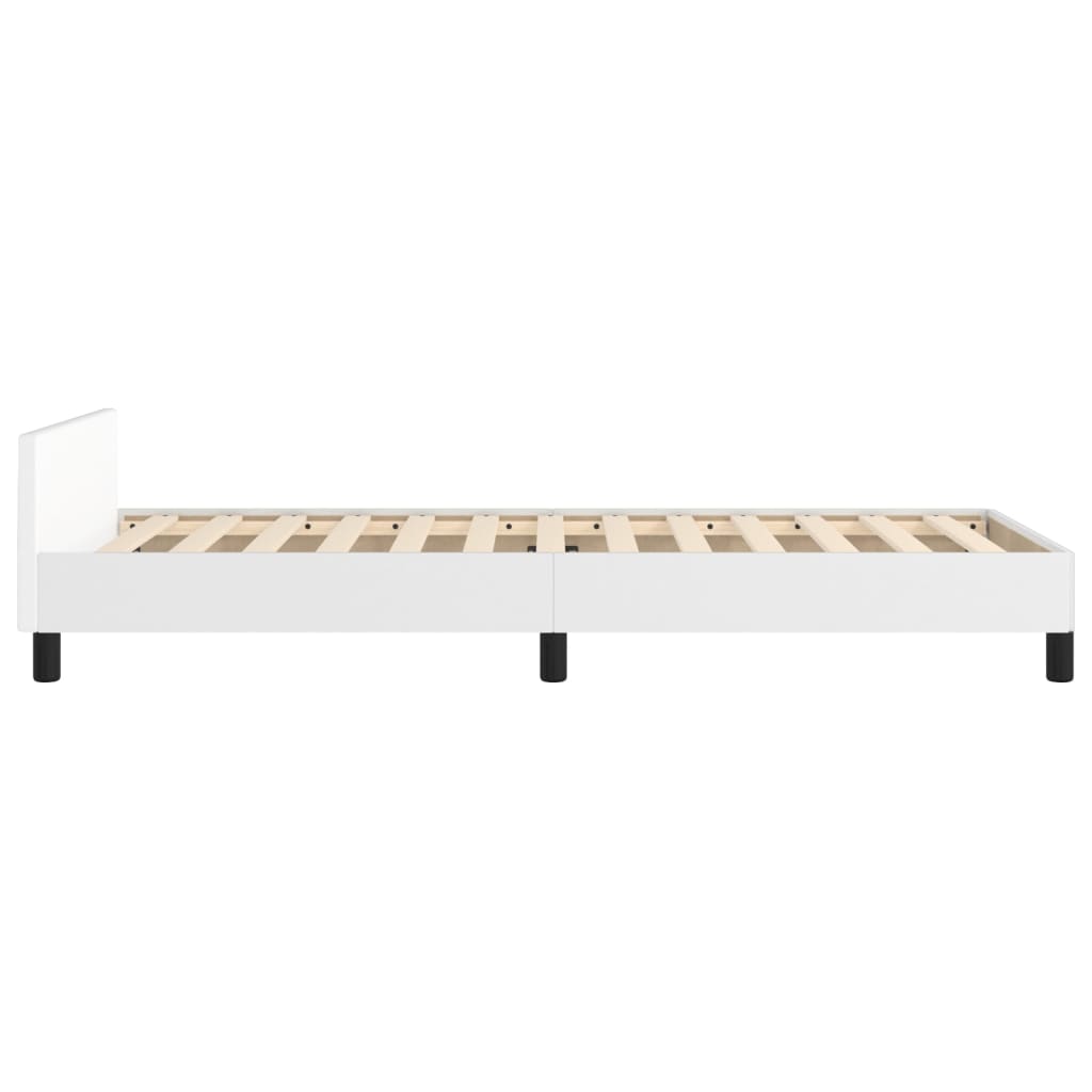sengeramme med sengegavl 80x200 cm kunstlæder hvid