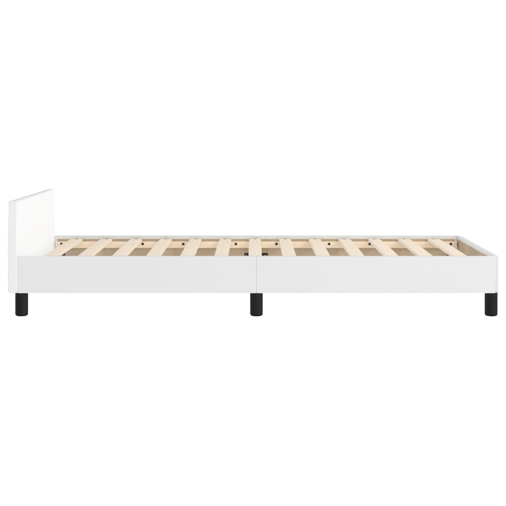 sengeramme med sengegavl 80x200 cm kunstlæder hvid