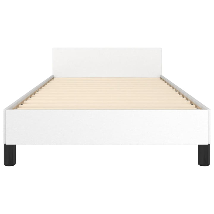 sengeramme med sengegavl 90x200 cm kunstlæder hvid