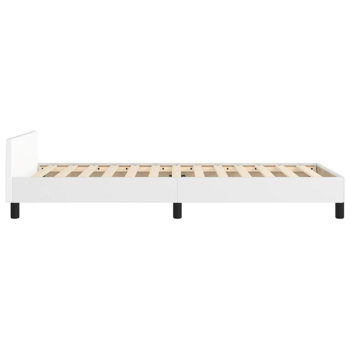 sengeramme med sengegavl 90x200 cm kunstlæder hvid