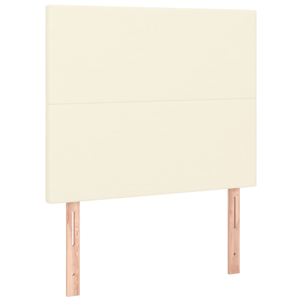 sengeramme med sengegavl 90x200 cm kunstlæder cremefarvet