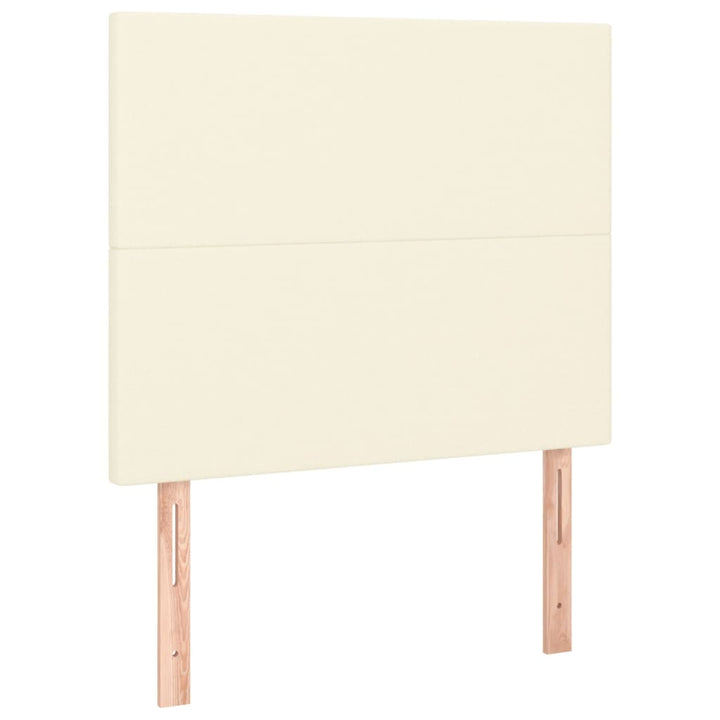 sengeramme med sengegavl 90x200 cm kunstlæder cremefarvet