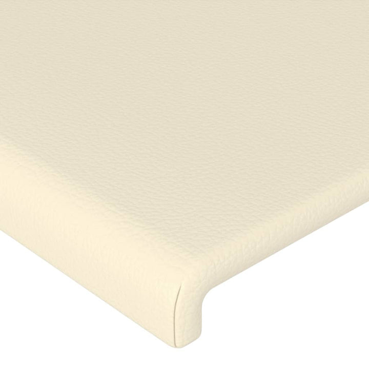 sengeramme med sengegavl 90x200 cm kunstlæder cremefarvet