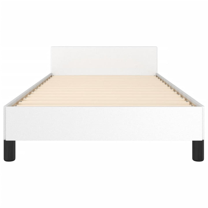 sengeramme med sengegavl 100x200 cm kunstlæder hvid