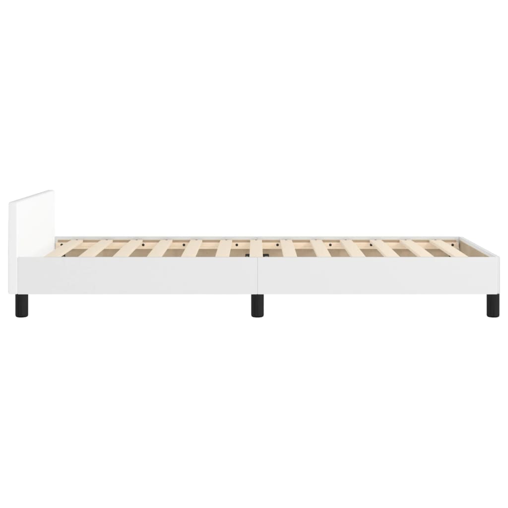 sengeramme med sengegavl 100x200 cm kunstlæder hvid