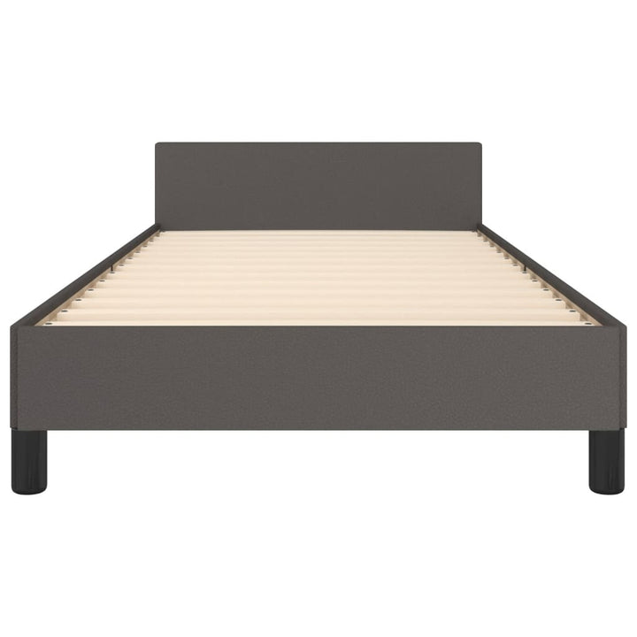 sengeramme med sengegavl 100x200 cm kunstlæder grå
