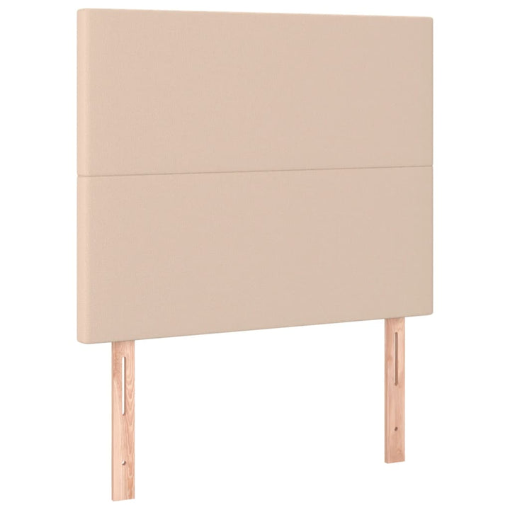 sengeramme med sengegavl 100x200 cm kunstlæder cappuccinofarvet