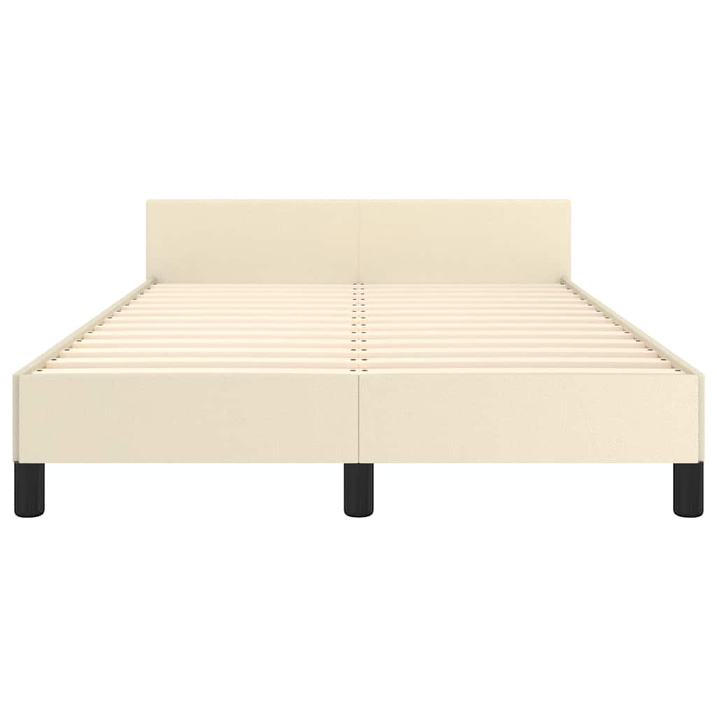 sengeramme med sengegavl 120x200 cm kunstlæder cremefarvet