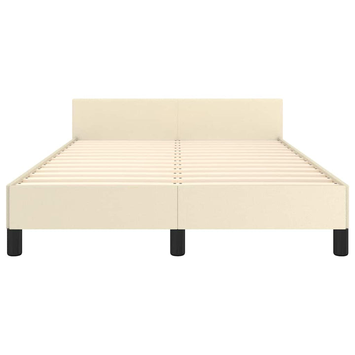 sengeramme med sengegavl 120x200 cm kunstlæder cremefarvet