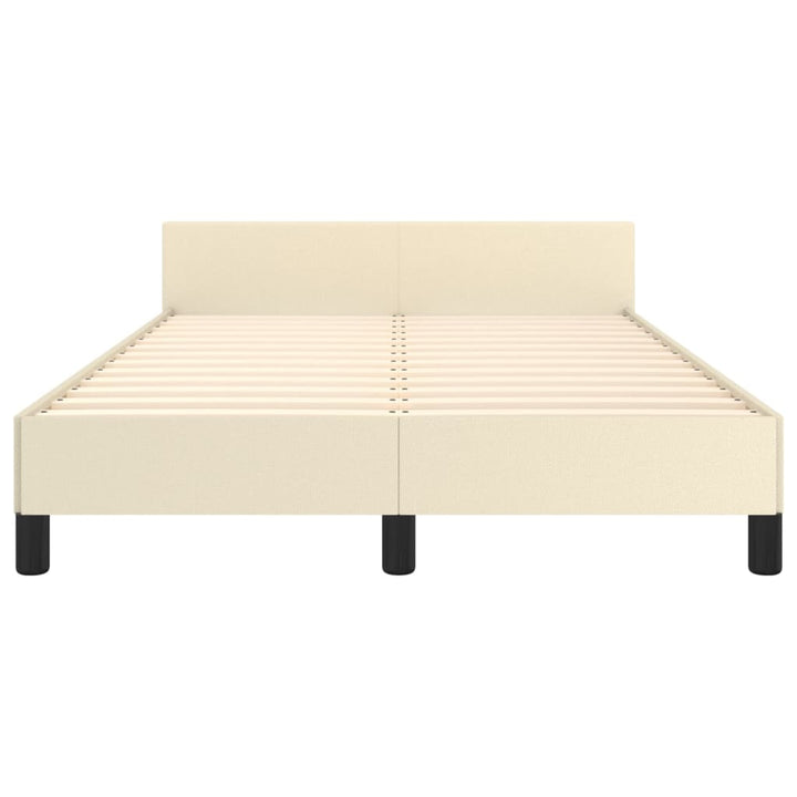 sengeramme med sengegavl 120x200 cm kunstlæder cremefarvet