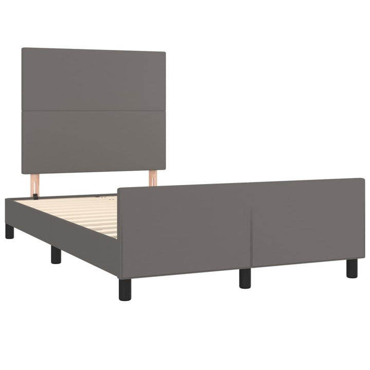 sengeramme med sengegavl 120x200 cm kunstlæder grå
