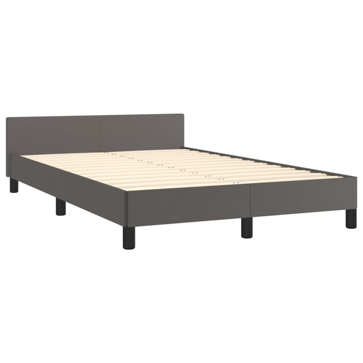 sengeramme med sengegavl 120x200 cm kunstlæder grå