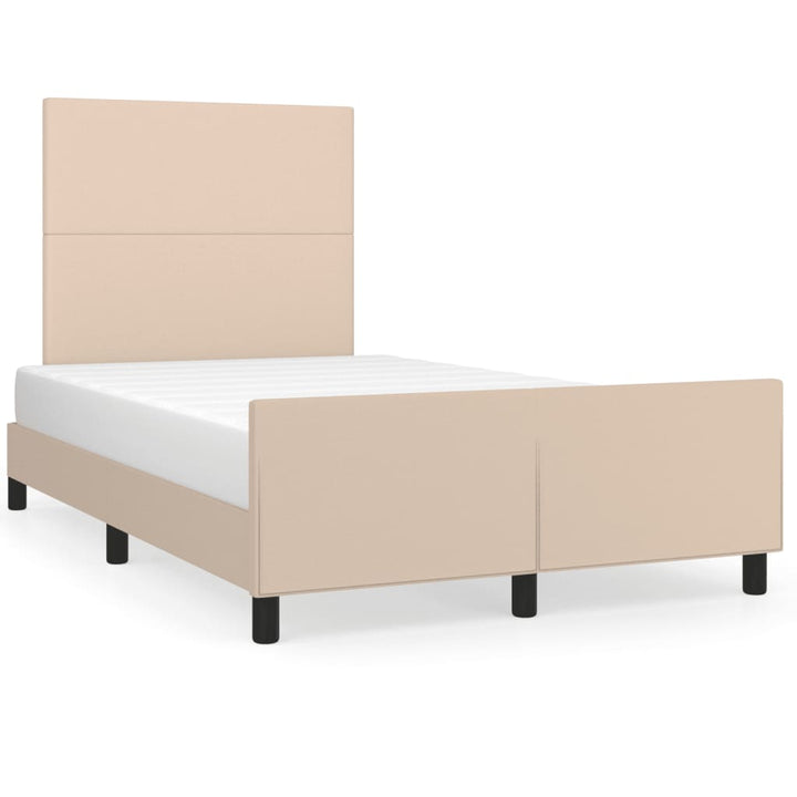 sengeramme med sengegavl 120x200 cm kunstlæder cappuccinofarvet