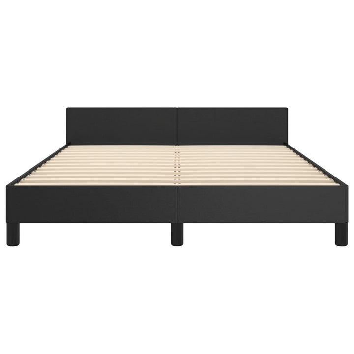 sengeramme med sengegavl 140x190 cm kunstlæder sort