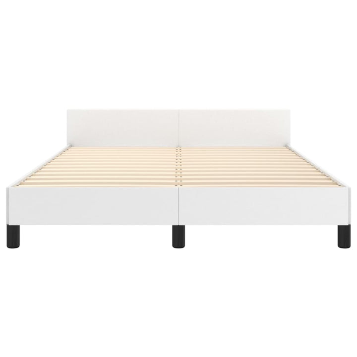 sengeramme med sengegavl 140x190 cm kunstlæder hvid