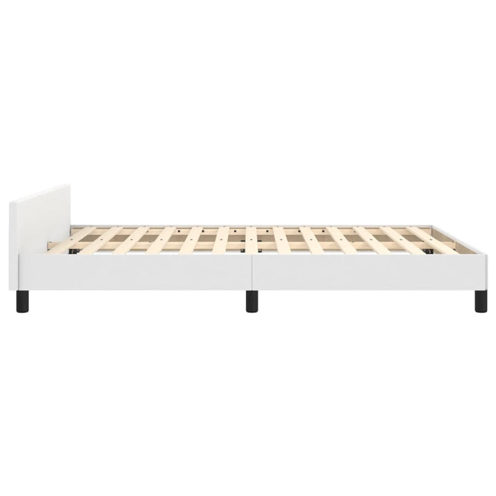 sengeramme med sengegavl 140x190 cm kunstlæder hvid