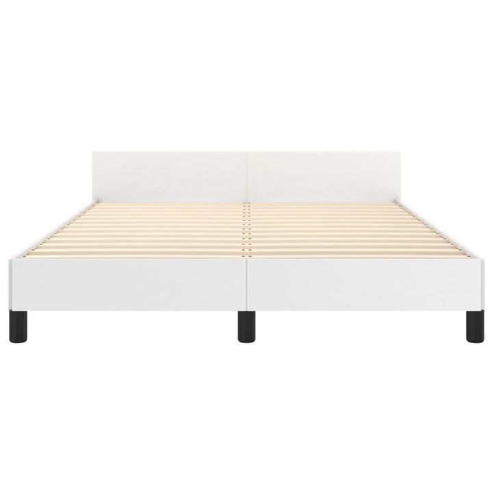 sengeramme med sengegavl 140x200 cm kunstlæder hvid