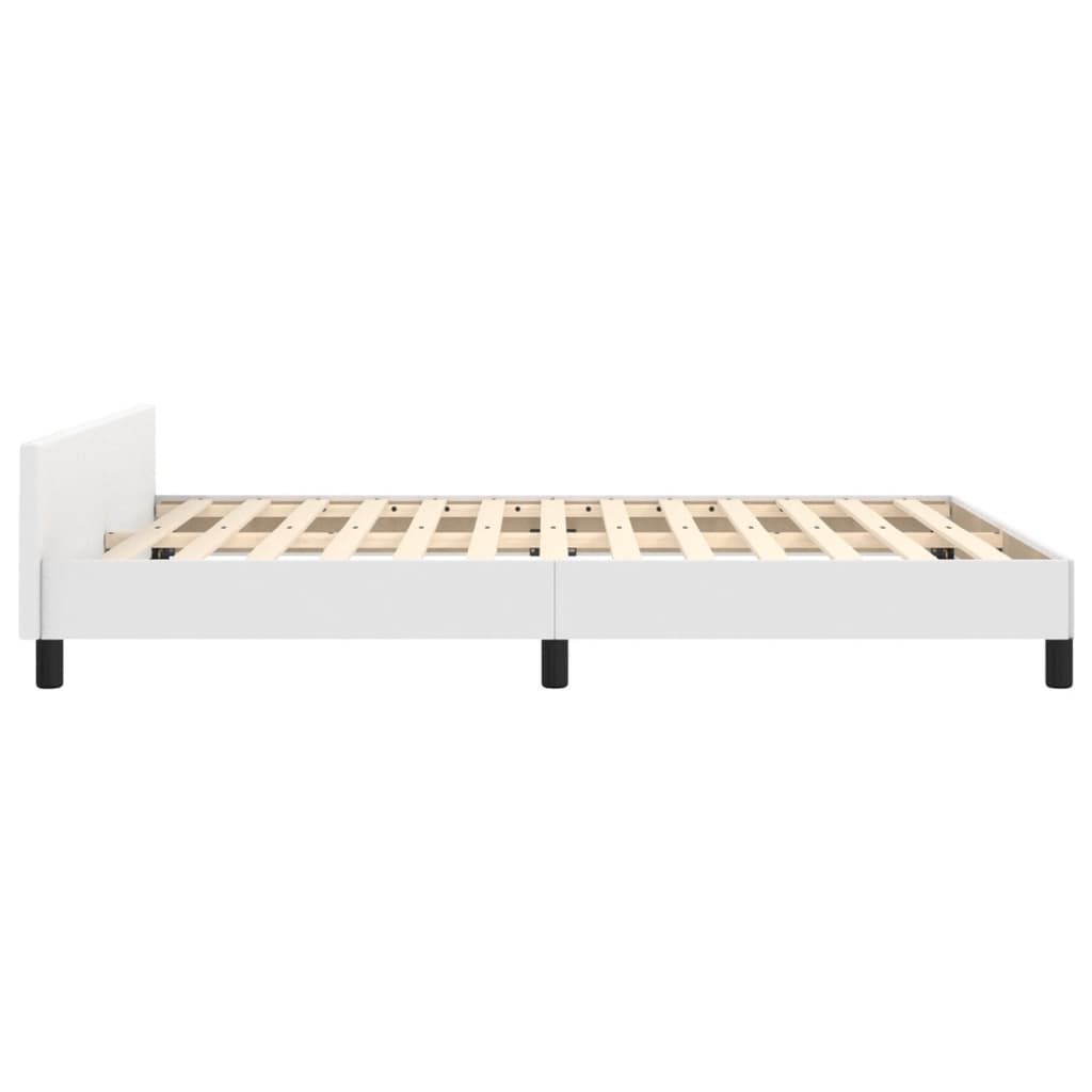sengeramme med sengegavl 140x200 cm kunstlæder hvid