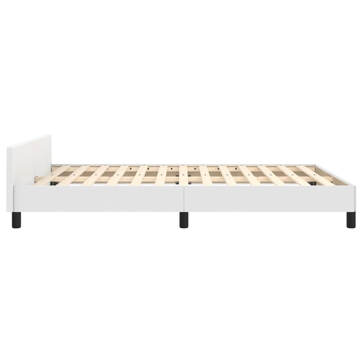 sengeramme med sengegavl 140x200 cm kunstlæder hvid