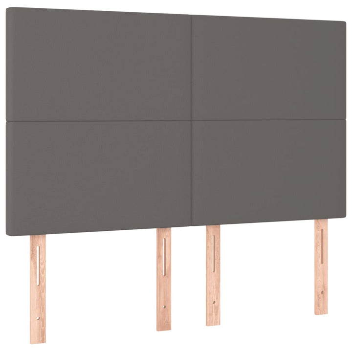 sengeramme med sengegavl 140x200 cm kunstlæder grå