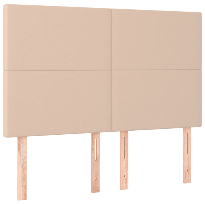 sengeramme med sengegavl 140x200 cm kunstlæder cappuccinofarvet