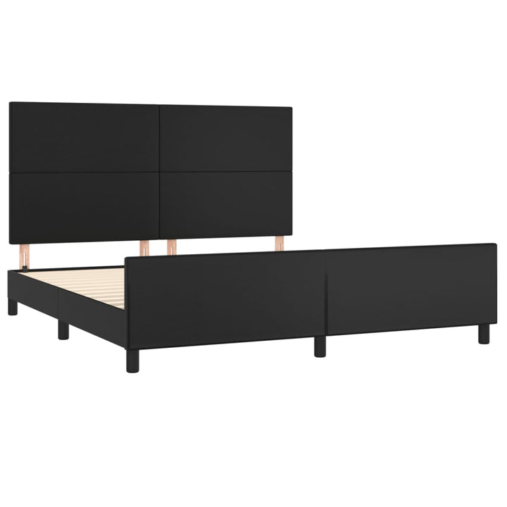 sengeramme med sengegavl 160x200 cm kunstlæder sort