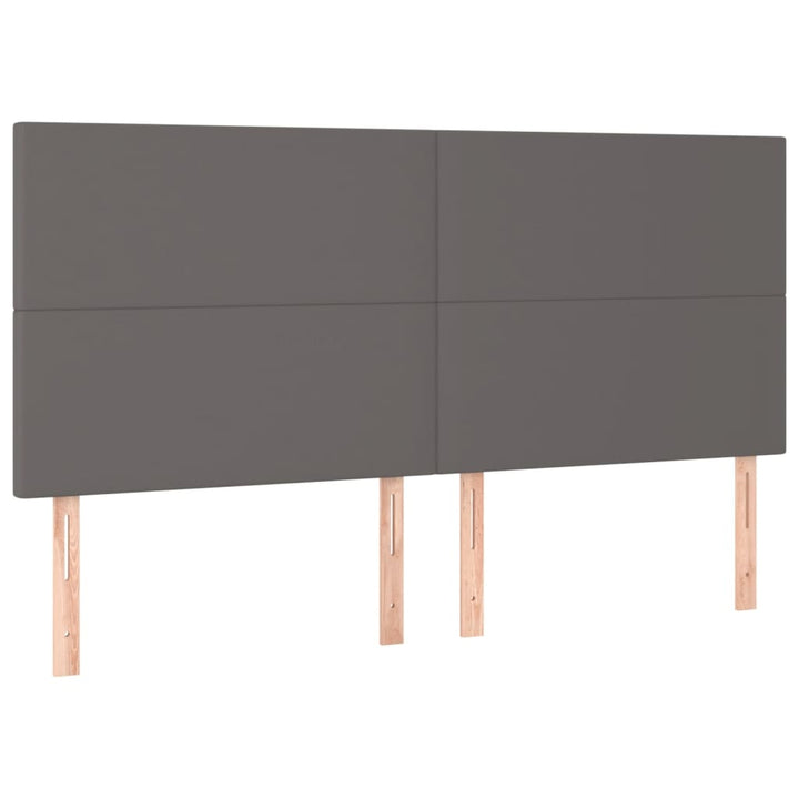 sengeramme med sengegavl 160x200 cm kunstlæder grå